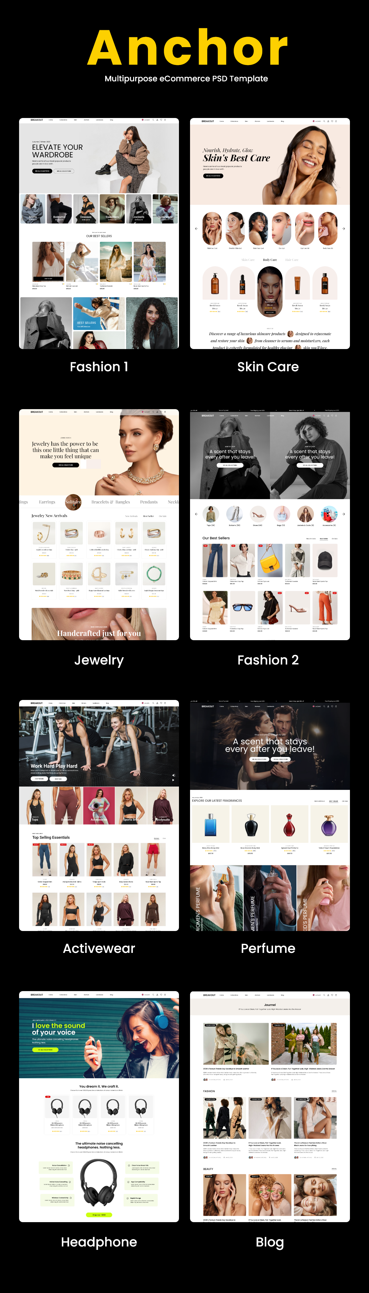 Anchor - Multipurpose eCommerce PSD Template