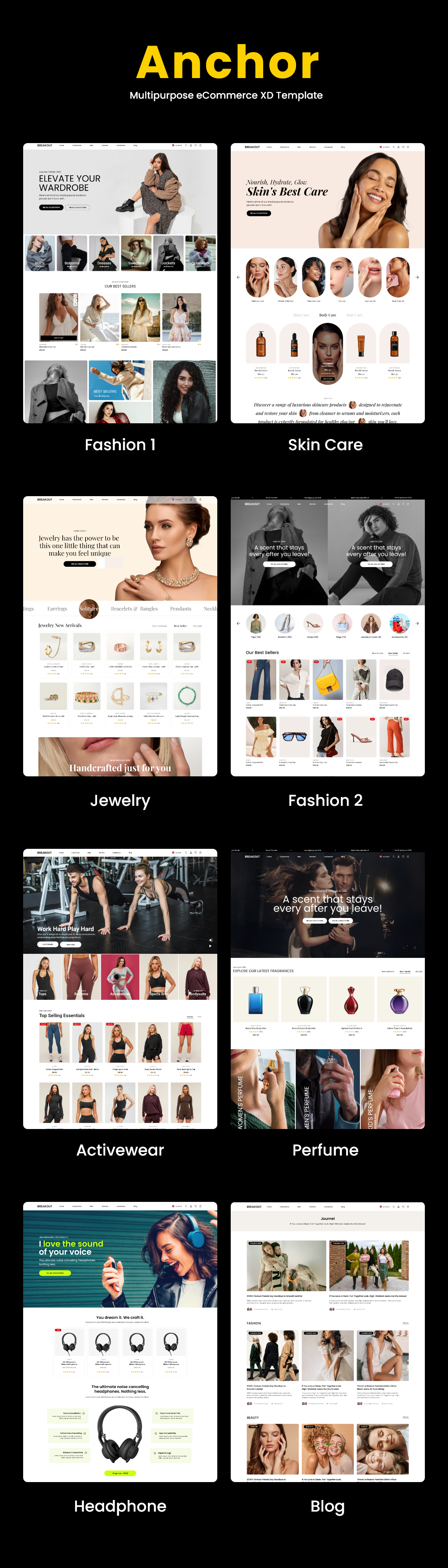 Anchor - Multipurpose eCommerce XD Template